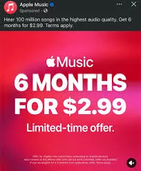 Apple Music 6 Month for just $2.99