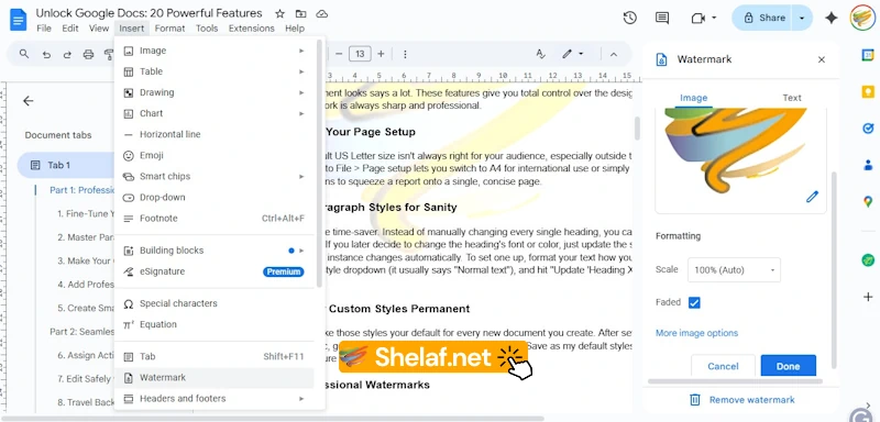 Google Docs Adding Professional Watermarks