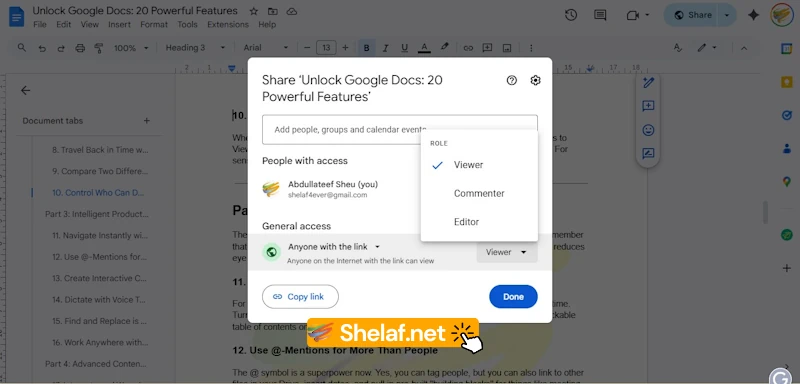 Google Docs Sharing